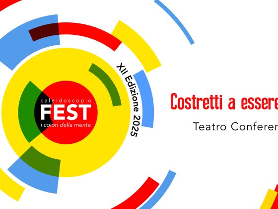 L'immagine annuncia l'avvio di Caleidoscopio Fest che torna a Lodi con XII^ edizione dal titolo Costretti a essere felici